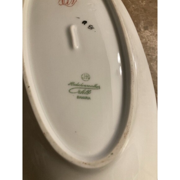 Antique HR Hutschenreuther Selb Bavaria Oval Serving Dish Handpaint Gold Trim - Picture 9 of 12